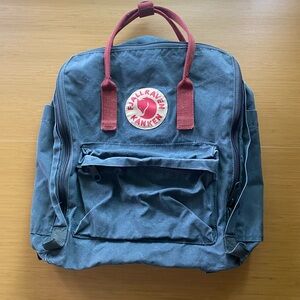 Fjällräven Kanken Original Backpack Green Red Large Bag Hiking Outdoors Travel
